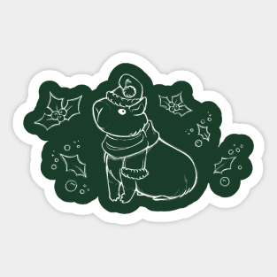 Christmas Capybara [White Lines] Sticker